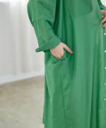 コットンシルクローン　ドルマンワンピース